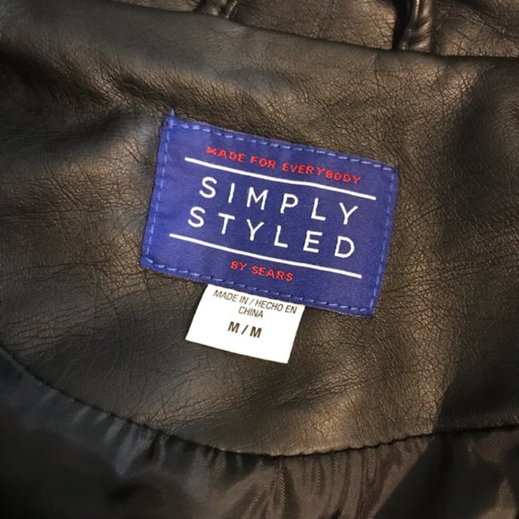 LIKE NEW Faux Black Leather Jacket - Picture 4 of 4